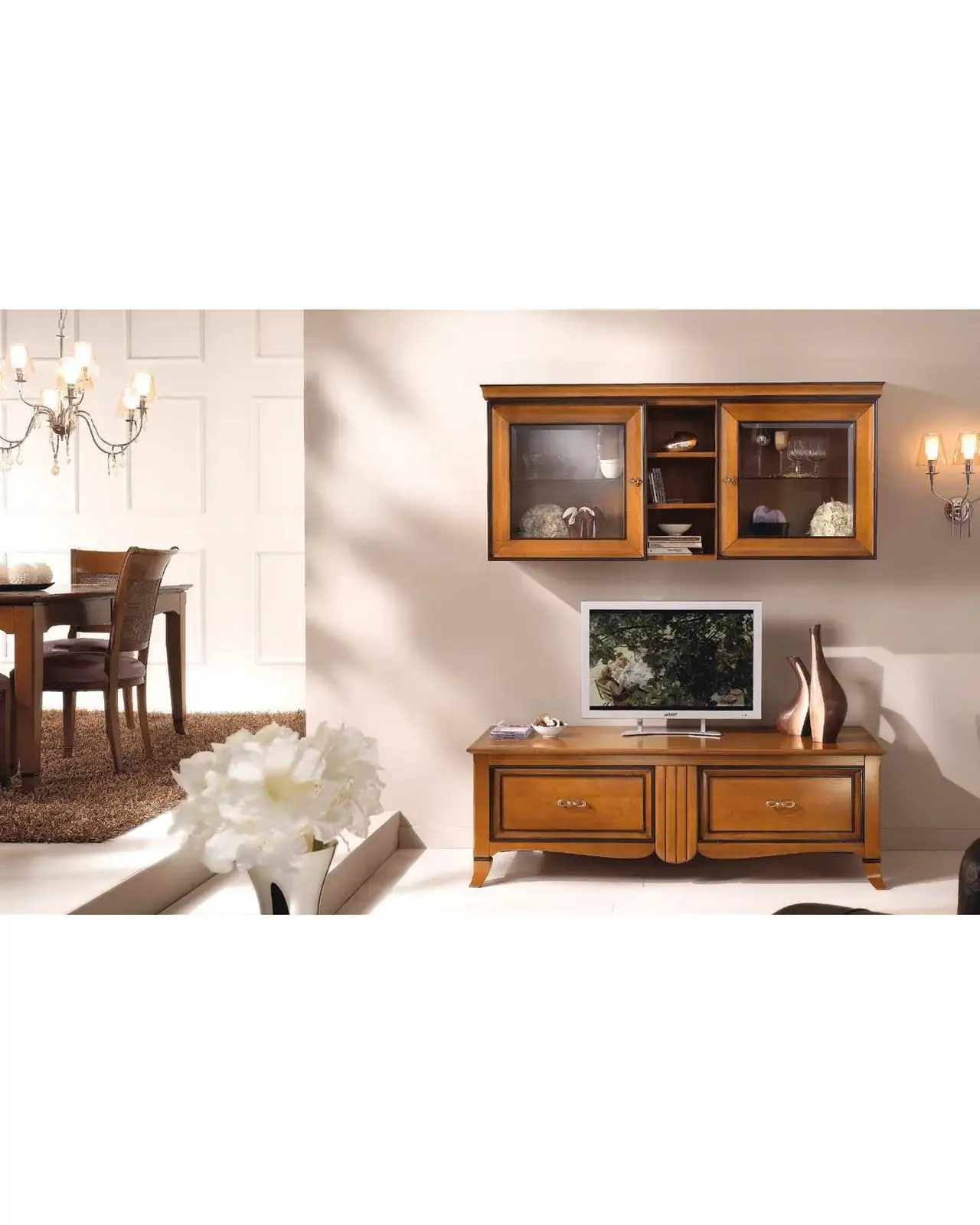 New Deco TV Stand with Shelf by Francesco Pasi, Italian art deco furniture for the living room