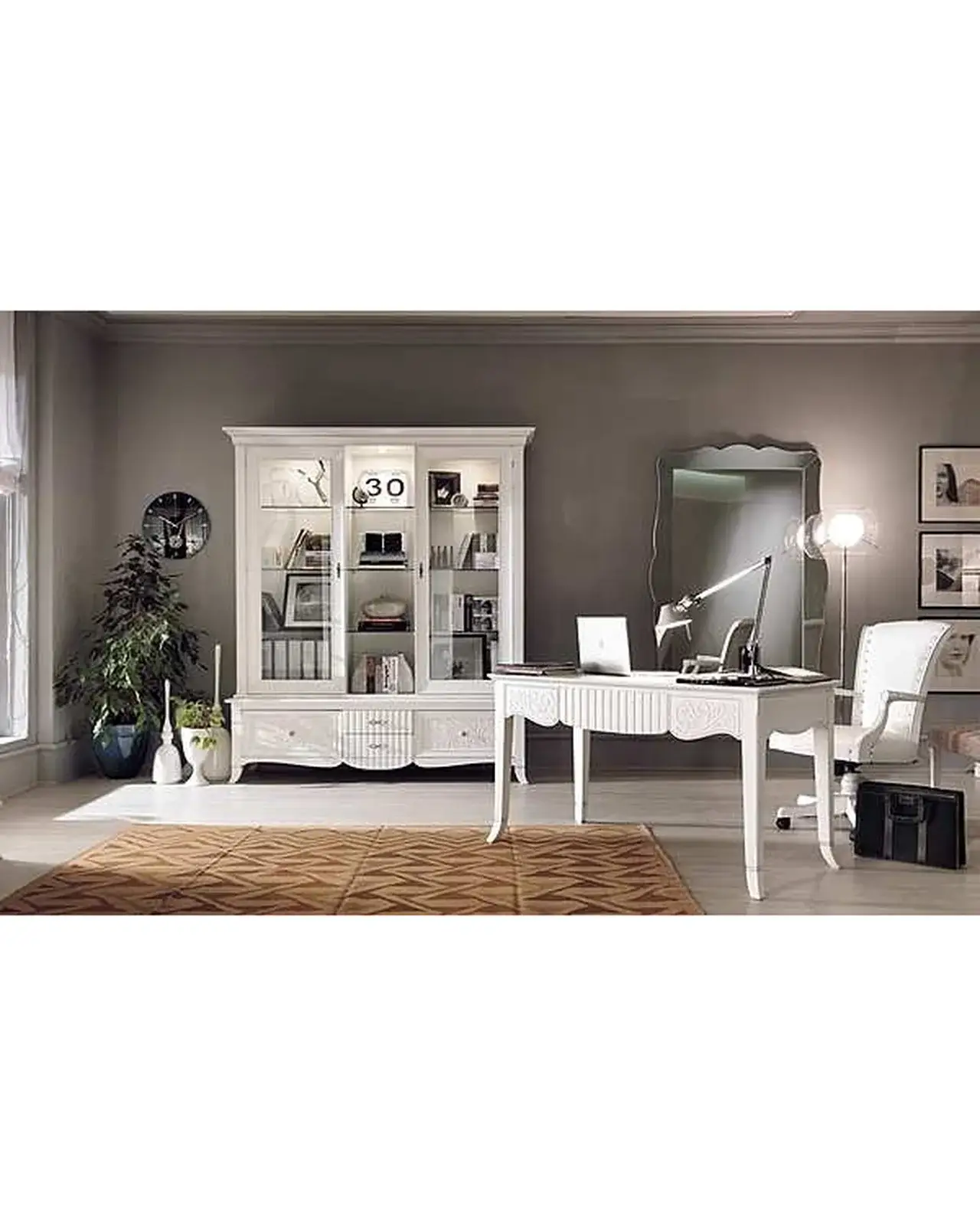 New Deco Bookcase, Base and Riser – hand-carved wood panel detail, Francesco Pasi New Decò