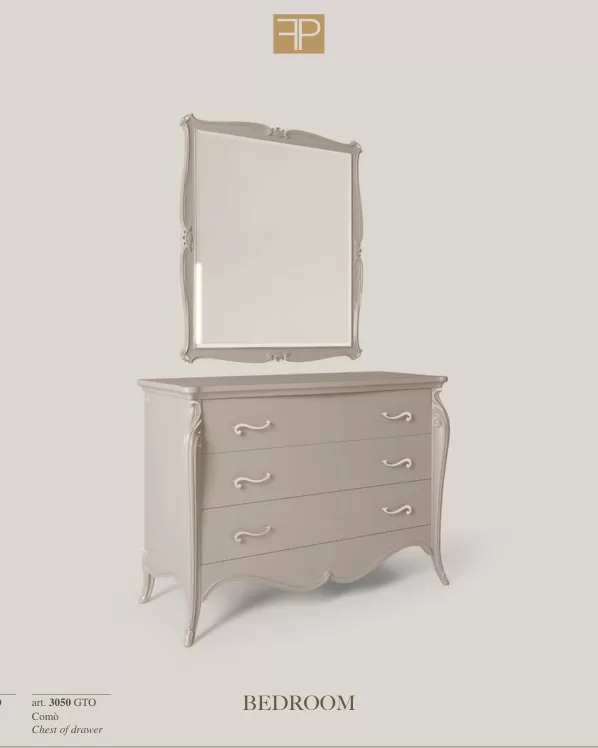 Opera Rectangular Mirror, Living Room Furniture, in Cherry veneer on blockboard, Veneto classical Italian style, by Francesco Pasi