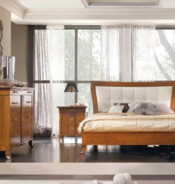 New Deco classic upholstered beds made of wood 5