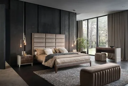 Letto imbottito Dama, collezione, letto italiano moderno