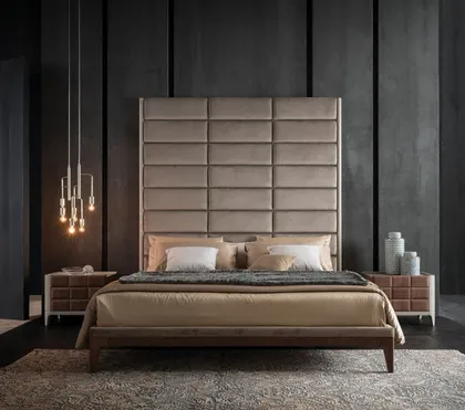 Letto imbottito per camera da letto moderna, collezione Dama 6.300