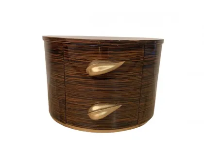 Luxury Leaf Design Bedside Table - Lotus