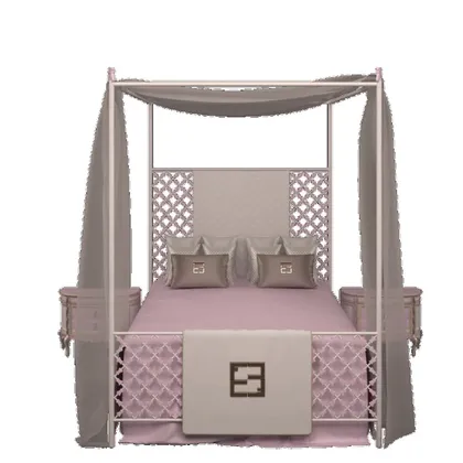 Ivory Lacquered Magical Bed with Canopy Magical, modern italian bed