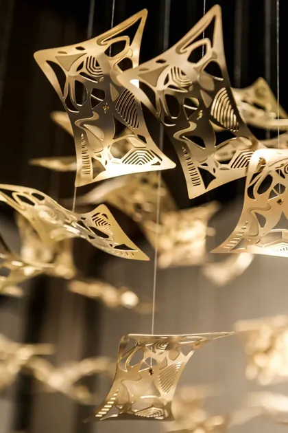 Manta rai chandelier detail