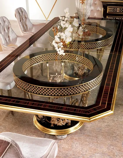 Sala da pranzo Arya, arredamento italiano di lusso, mobili tradizionali di alta gamma
