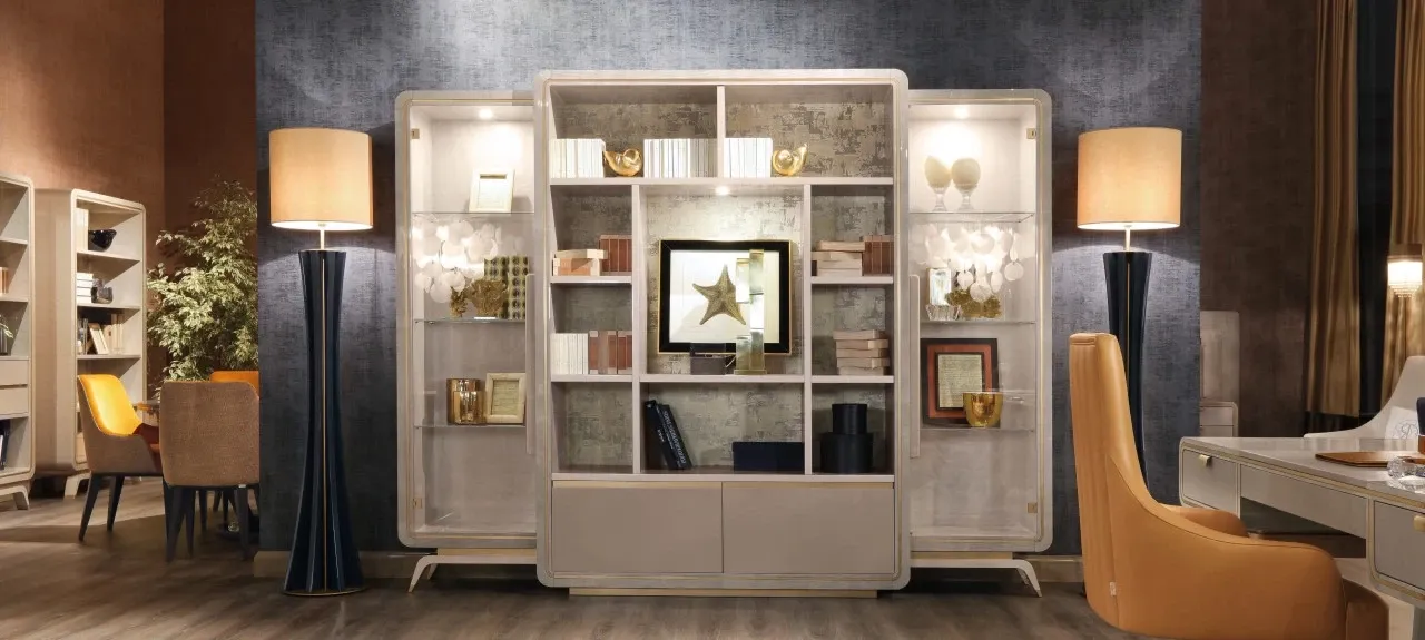 Libreria contemporanea di Redeco, librerie per una casa moderna